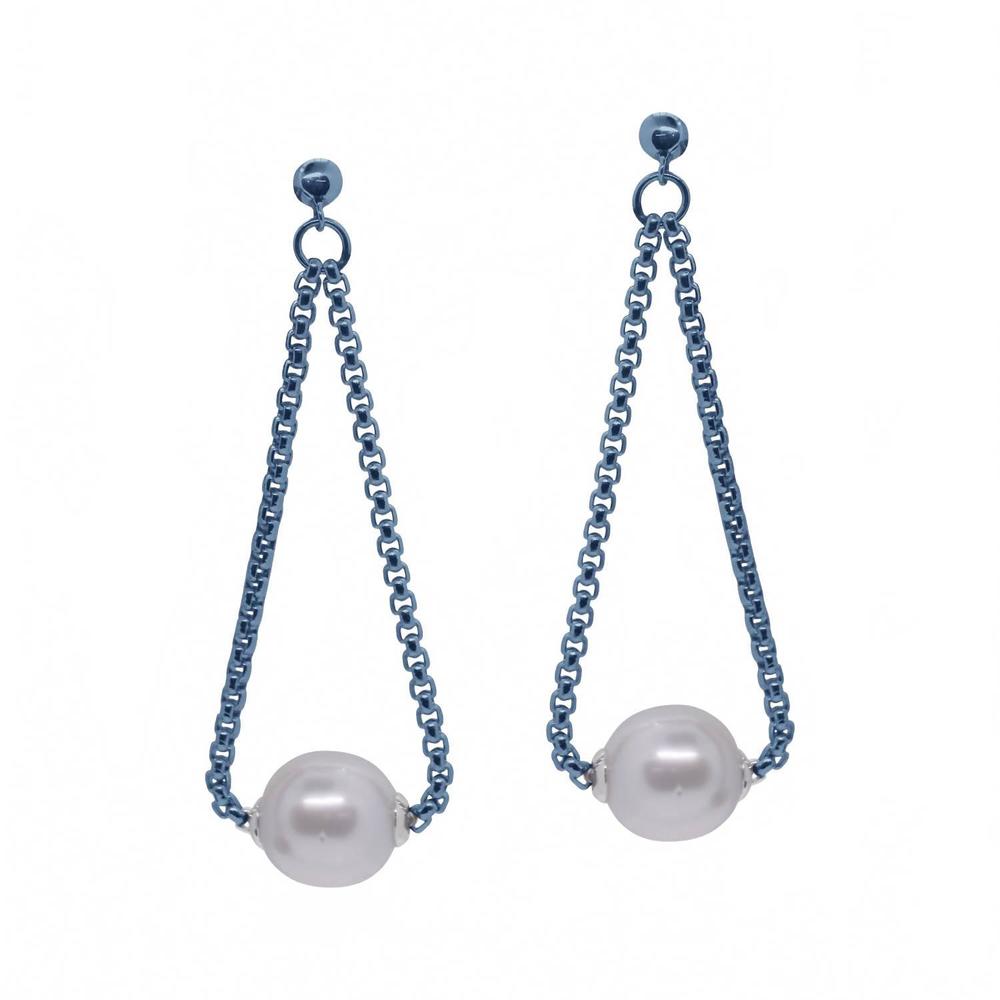 NEW ALOR south sea pearl chain earring in blueberry